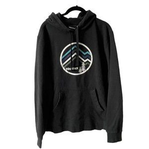 Marmot Black Hoodie with Blue and White Design